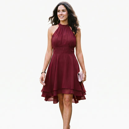 Amelia - Elegant Summer Halter Midi Dress for Weddings DONE