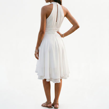 Amelia - Elegant Summer Halter Midi Dress for Weddings DONE