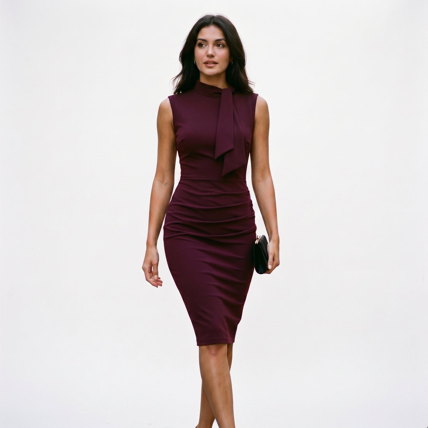 Amelia - Elegant Women's Cocktail Dress with Draped Bow Detail DONE