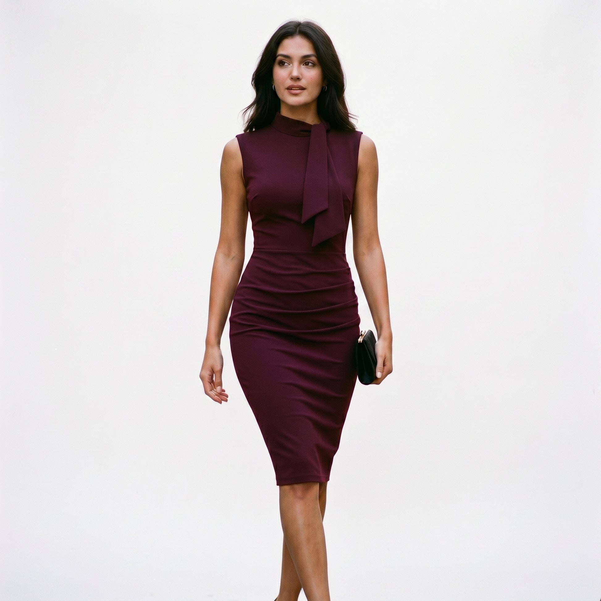 Amelia - Elegant Women's Cocktail Dress with Draped Bow Detail DONE
