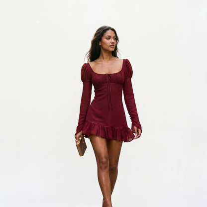 Amelia - Elegant Women's Cocktail Dress with Puff Sleeves DONE