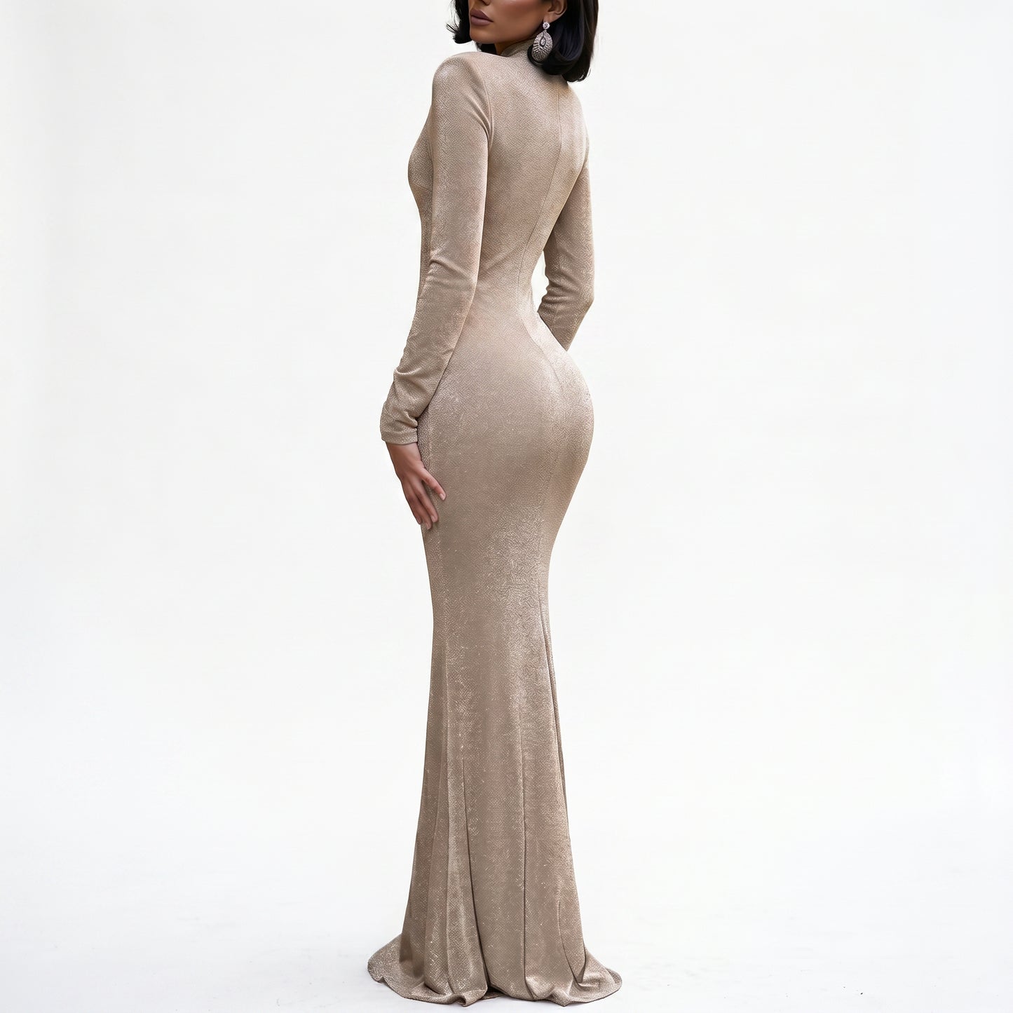 Amelia - Elegant Women's Maxi Dress with Key Neckline DONE