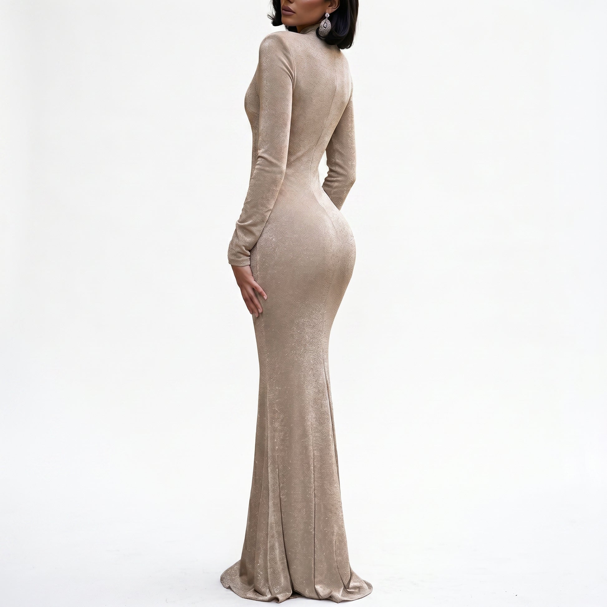 Amelia - Elegant Women's Maxi Dress with Key Neckline DONE