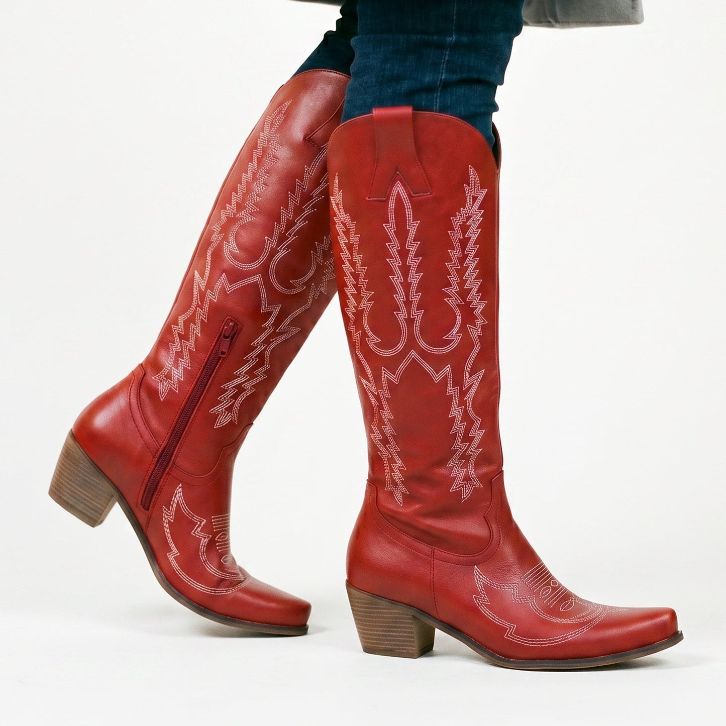 Amelia - Stylish Black Knee-High Cowboy Boots DONE 05-28-2026