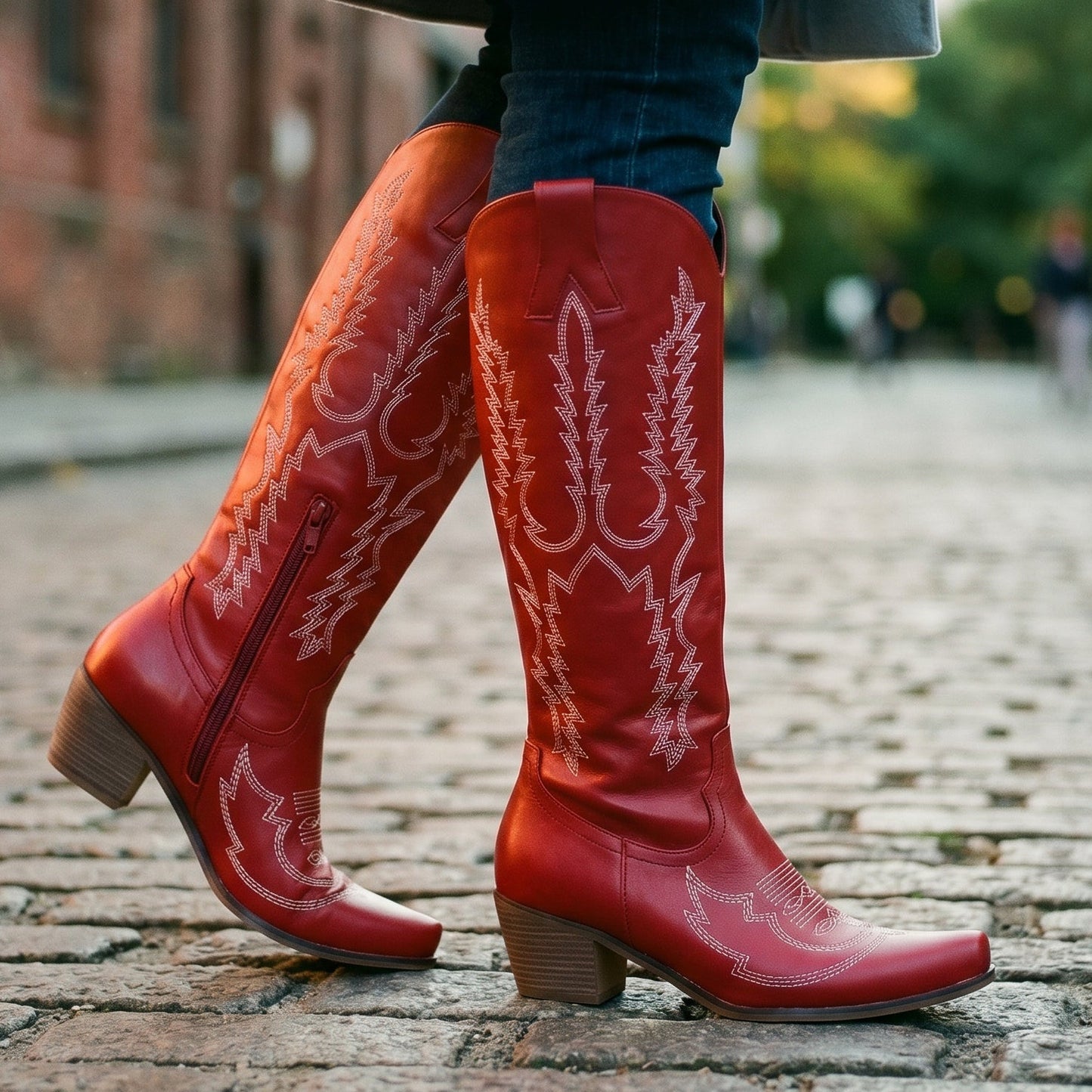 Amelia - Stylish Black Knee-High Cowboy Boots DONE 05-28-2026