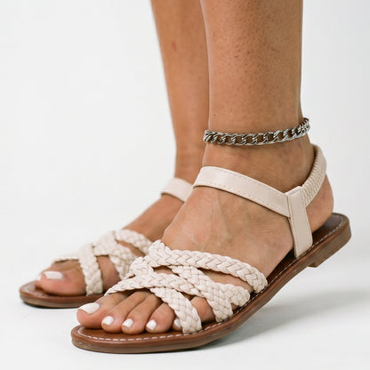 Anastasia - Elegant Black Strappy Flat Sandals for Women DONE 05-13-2026