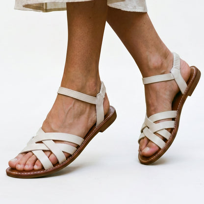 Anastasia - Elegant Black Strappy Flat Sandals for Women DONE 06-20-2026