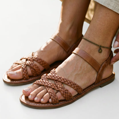 Anastasia - Elegant Black Strappy Flat Sandals for Women DONE 06-20-2026
