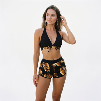 Arabelle - Stylish High Waisted Bikini Set with Leaf Print DONE 05-14-2026