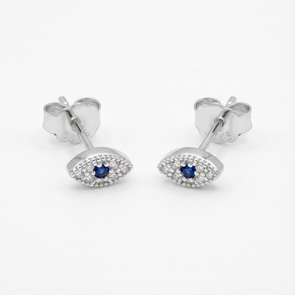 Athena Evil Eye Stud Earrings – Sterling Silver