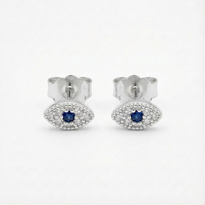 Athena Evil Eye Stud Earrings – Sterling Silver