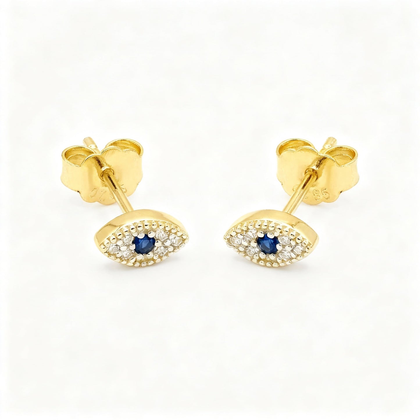Athena Evil Eye Stud Earrings – Sterling Silver