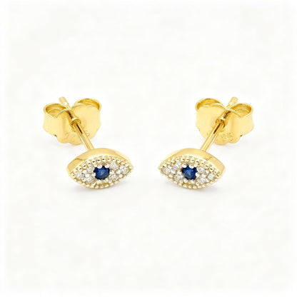 Athena Evil Eye Stud Earrings – Sterling Silver