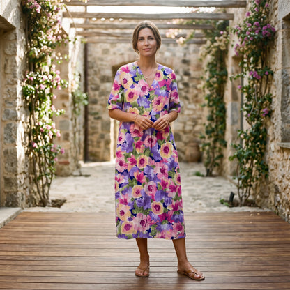 Athena - Vibrant Floral Summer Midi Dress for Women DONE 05-22-2026