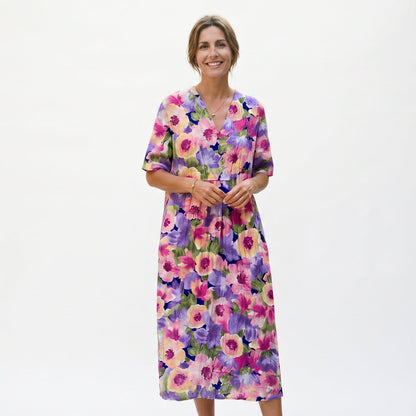 Athena - Vibrant Floral Summer Midi Dress for Women DONE 05-22-2026