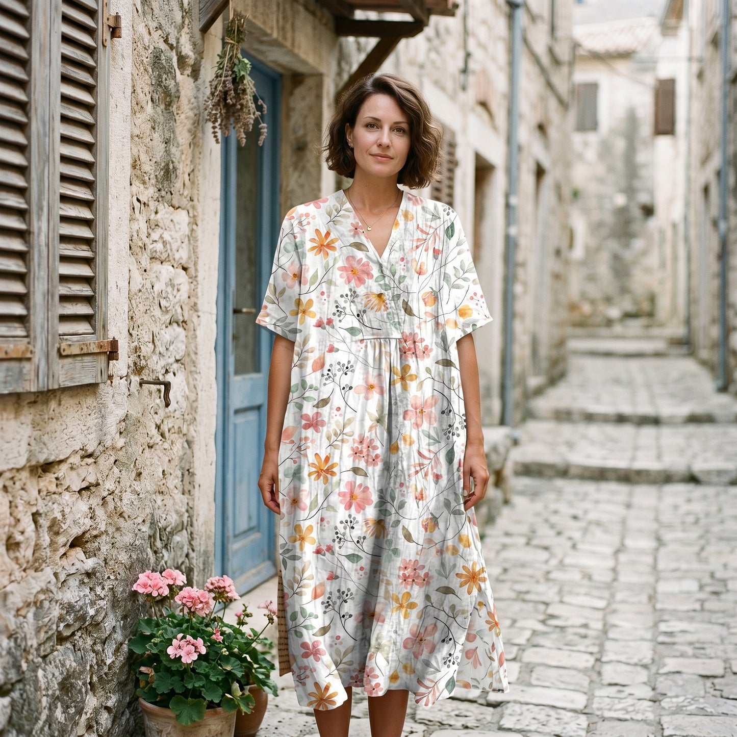 Athena - Vibrant Floral Summer Midi Dress for Women DONE 05-22-2026