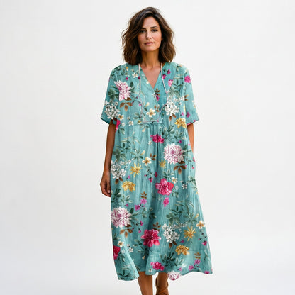 Athena - Vibrant Floral Summer Midi Dress for Women DONE 05-22-2026