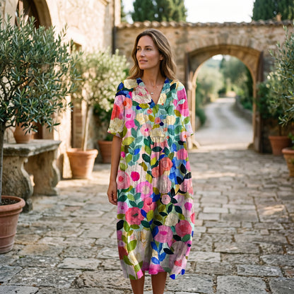 Athena - Vibrant Floral Summer Midi Dress for Women DONE 05-22-2026
