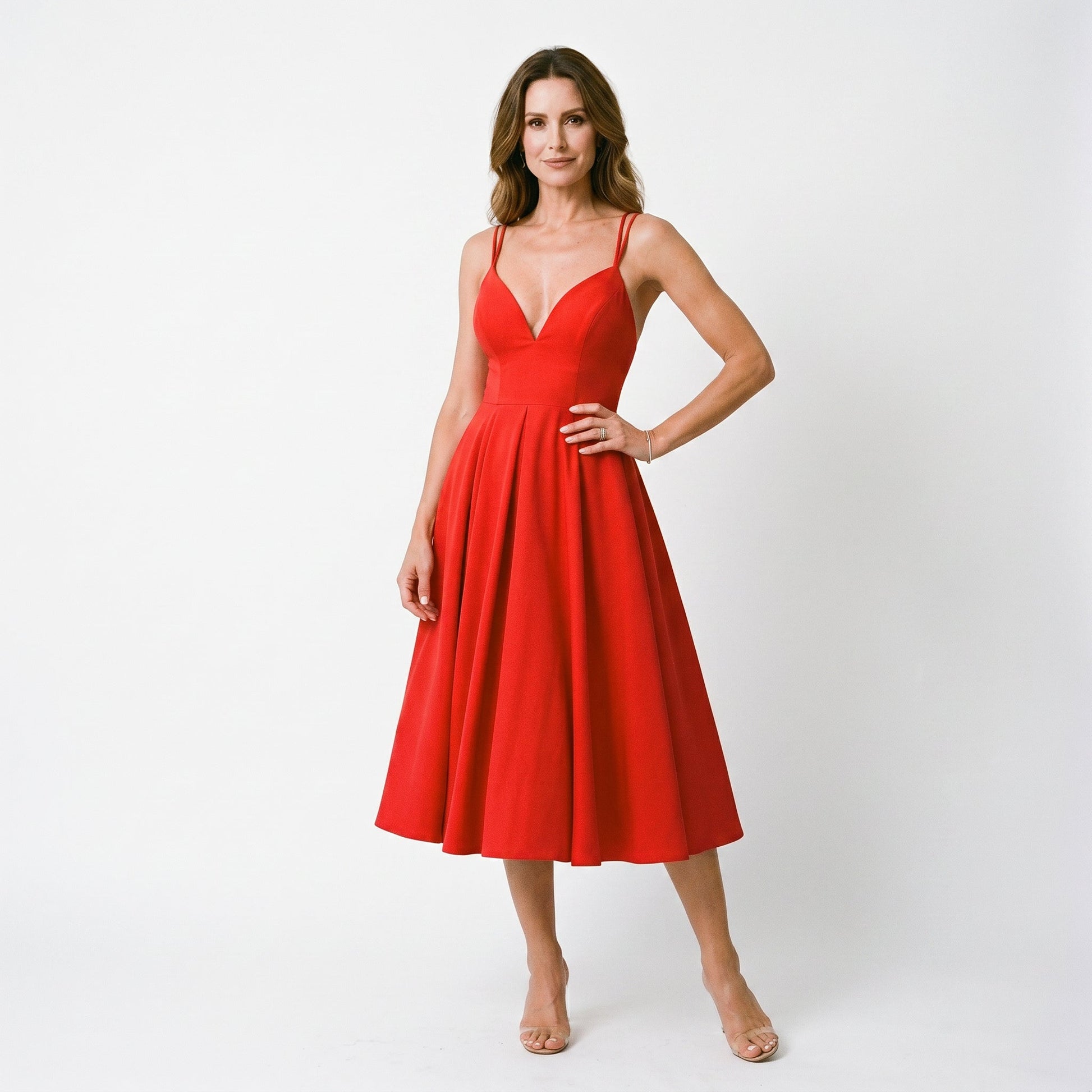 Athena - Elegant Midi Dress for Special Occasions 0