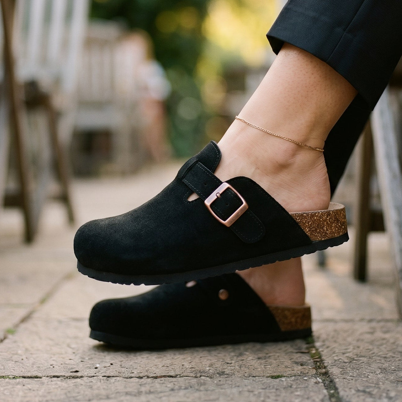Aubrey - Classic Suede Clogs for Women with Cork Footbed DONE 05-28-2026