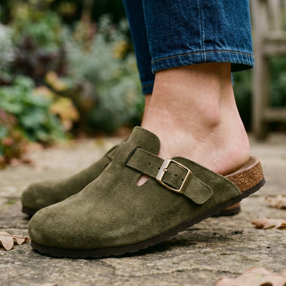 Aubrey - Classic Suede Clogs for Women with Cork Footbed DONE 05-28-2026