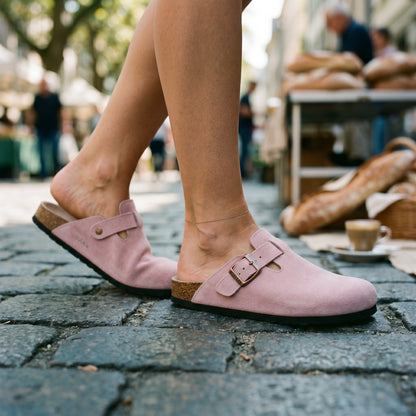 Aubrey - Classic Suede Clogs for Women with Cork Footbed DONE 05-28-2026