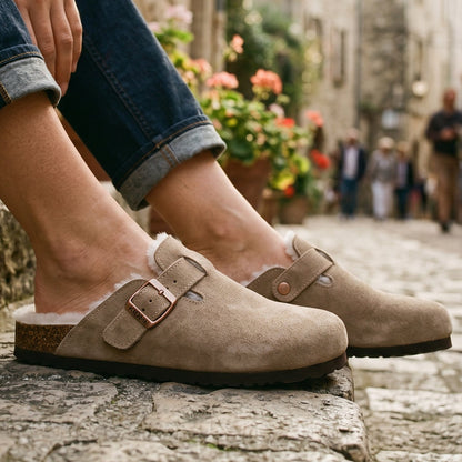Aubrey - Classic Suede Clogs for Women with Cork Footbed DONE 05-28-2026