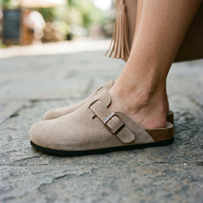 Aubrey - Classic Suede Clogs for Women with Cork Footbed DONE 05-28-2026