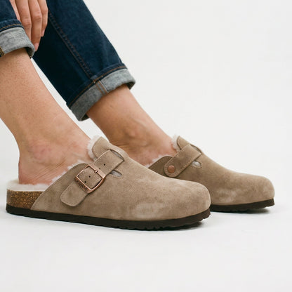Aubrey - Classic Suede Clogs for Women with Cork Footbed DONE 05-28-2026