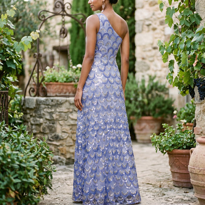 Audrey- Elegant Sparkly Floral Evening Gown DONE 06-11-2026