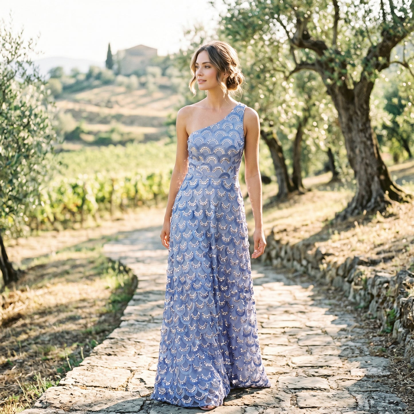 Audrey- Elegant Sparkly Floral Evening Gown DONE 06-11-2026