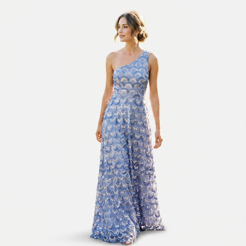 Audrey- Elegant Sparkly Floral Evening Gown DONE 06-11-2026