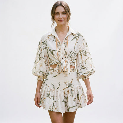 Aurea - Chic Floral Leaves Women's Two Piece Set DONE