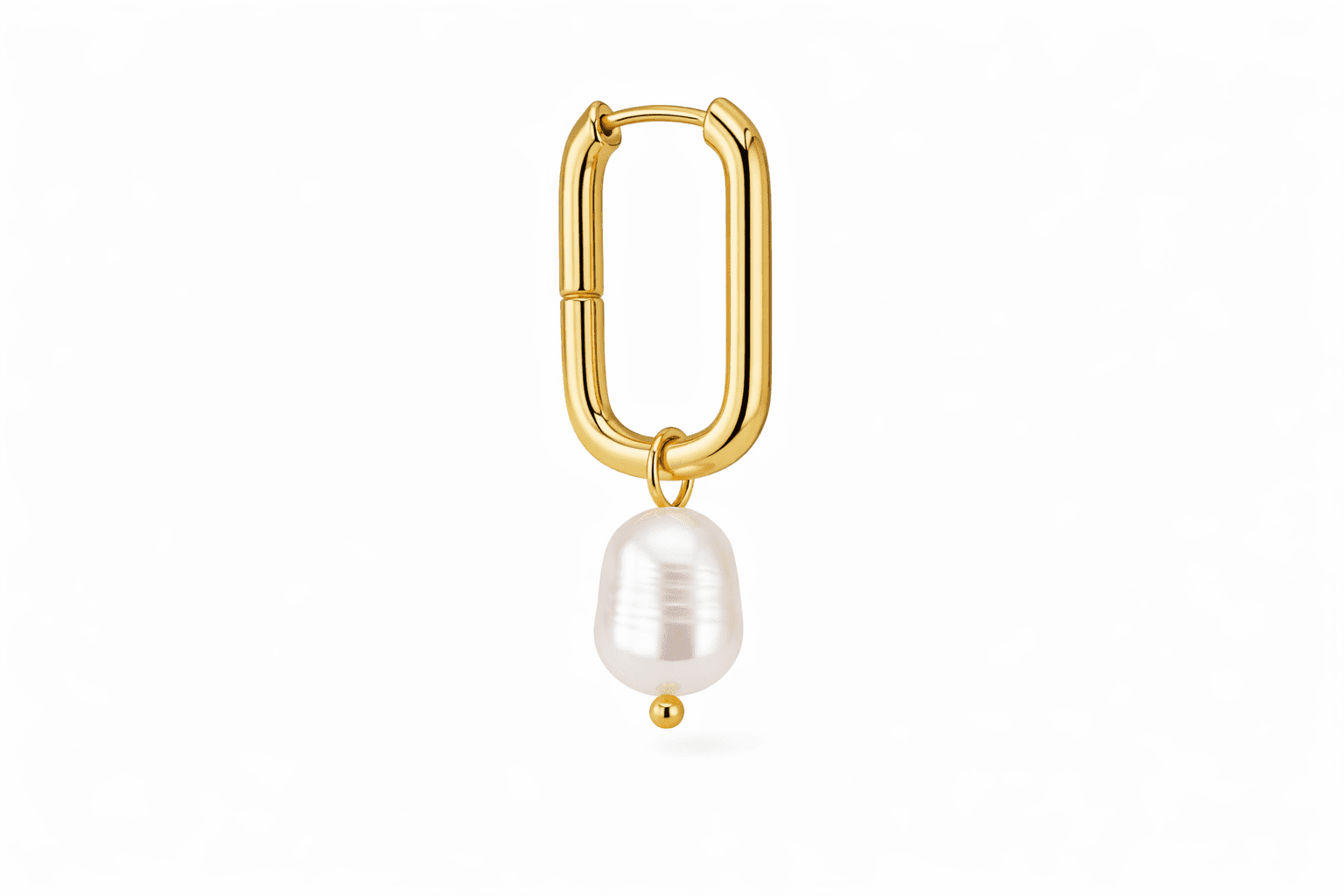 Aurielle Pearl Hoops – 18K Gold Elegance