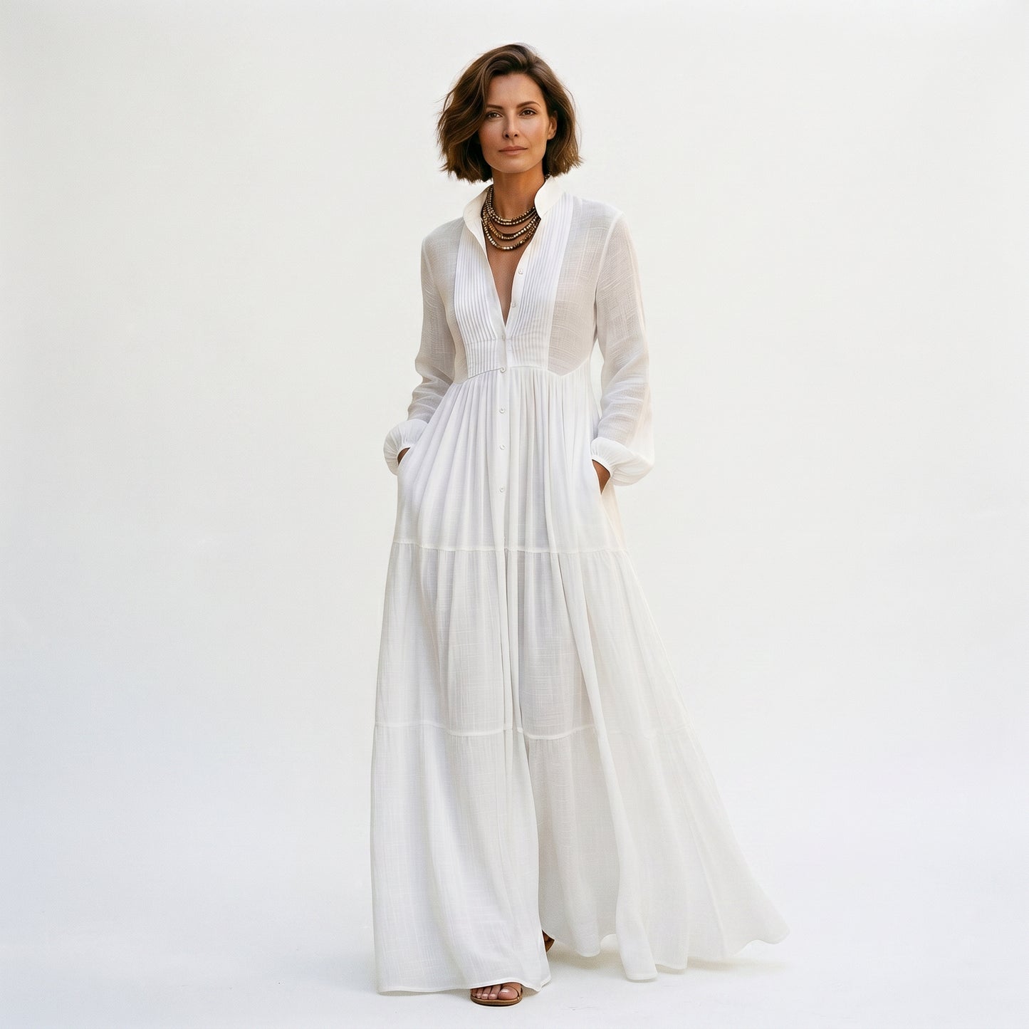 Aurora - Elegant Long Sleeve Maxi Dress for Women