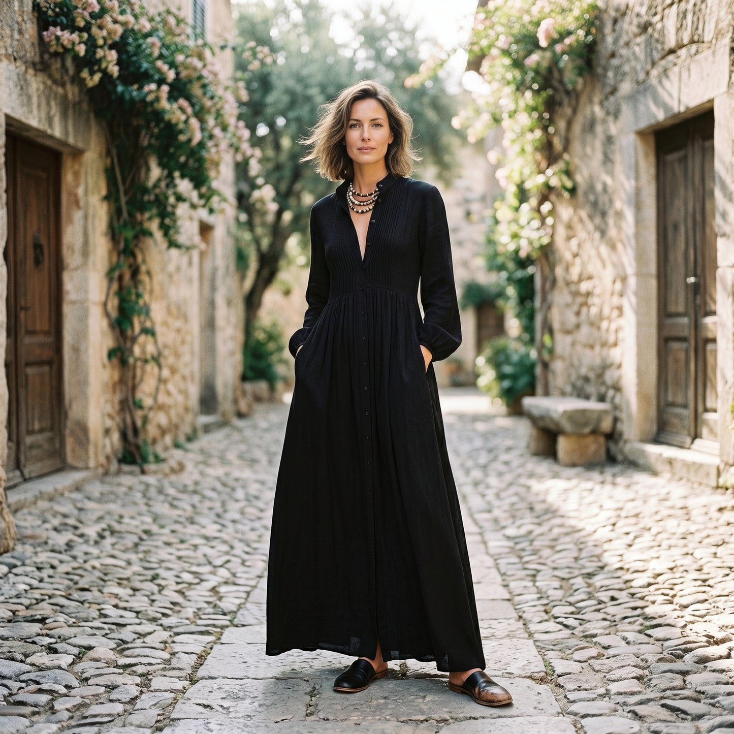 Aurora - Elegant Long Sleeve Maxi Dress for Women