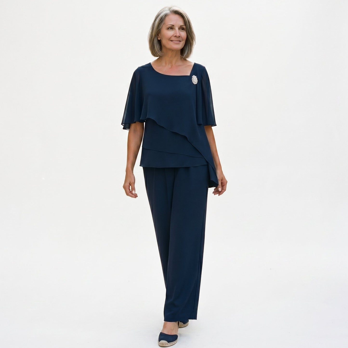 Beatrice - Elegant Navy Blue Women's Pant Suit Set DONE 05-12-2026