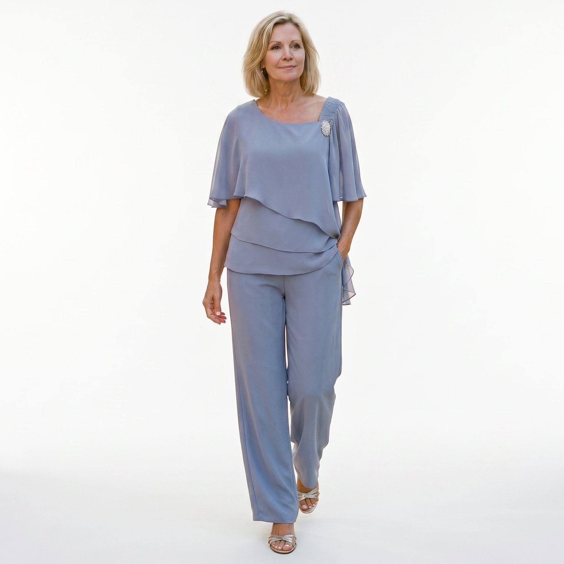Beatrice - Elegant Navy Blue Women's Pant Suit Set DONE 05-12-2026