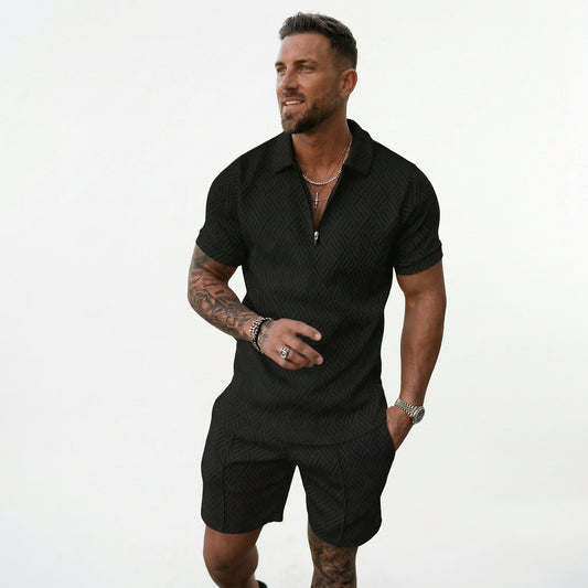 Breathable Summer Polo Shirt Set for Men