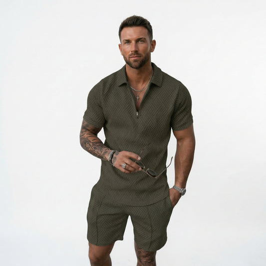 Breathable Summer Polo Shirt Set for Men