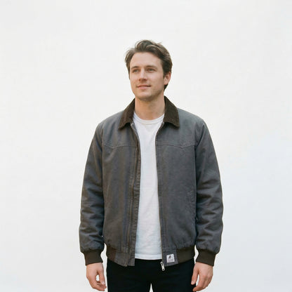 Breathable Work Jacket for Men - Premium Cotton Workwear Jacket with Quilted Insulation