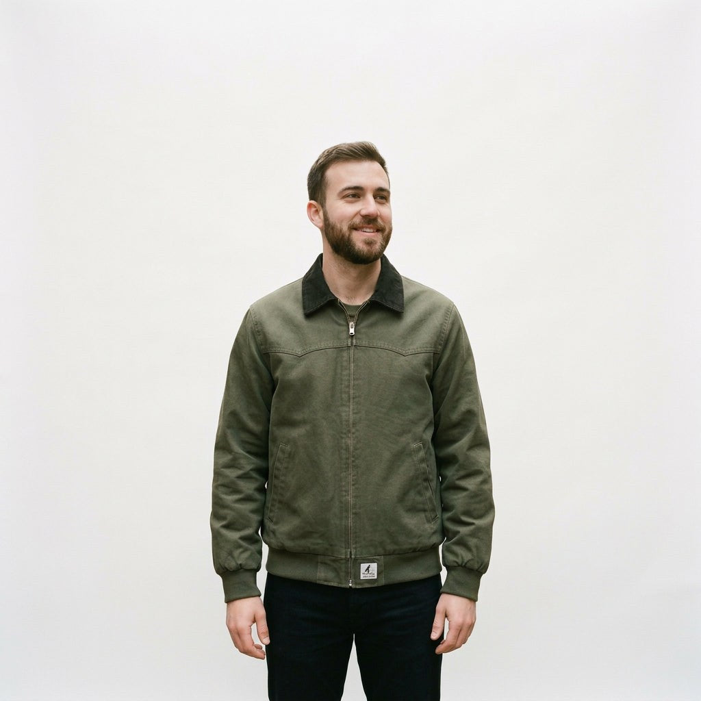 Breathable Work Jacket for Men - Premium Cotton Workwear Jacket with Quilted Insulation