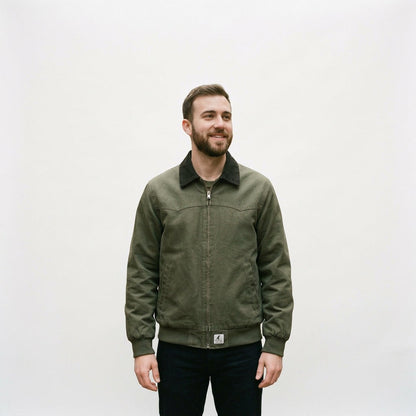 Breathable Work Jacket for Men - Premium Cotton Workwear Jacket with Quilted Insulation