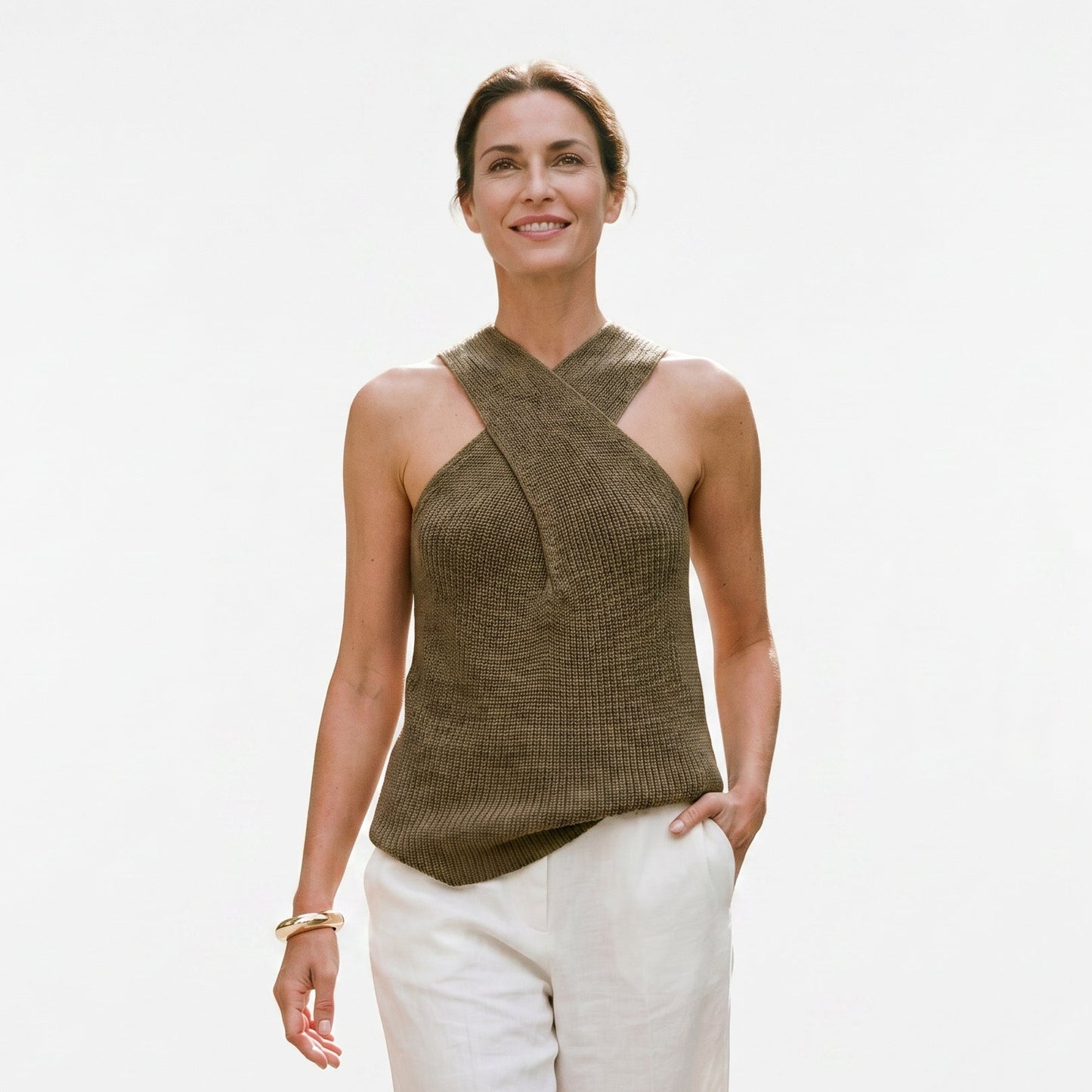 Camila - Chic White Halter Neck Tank Top for Women DONE 05-09-2026