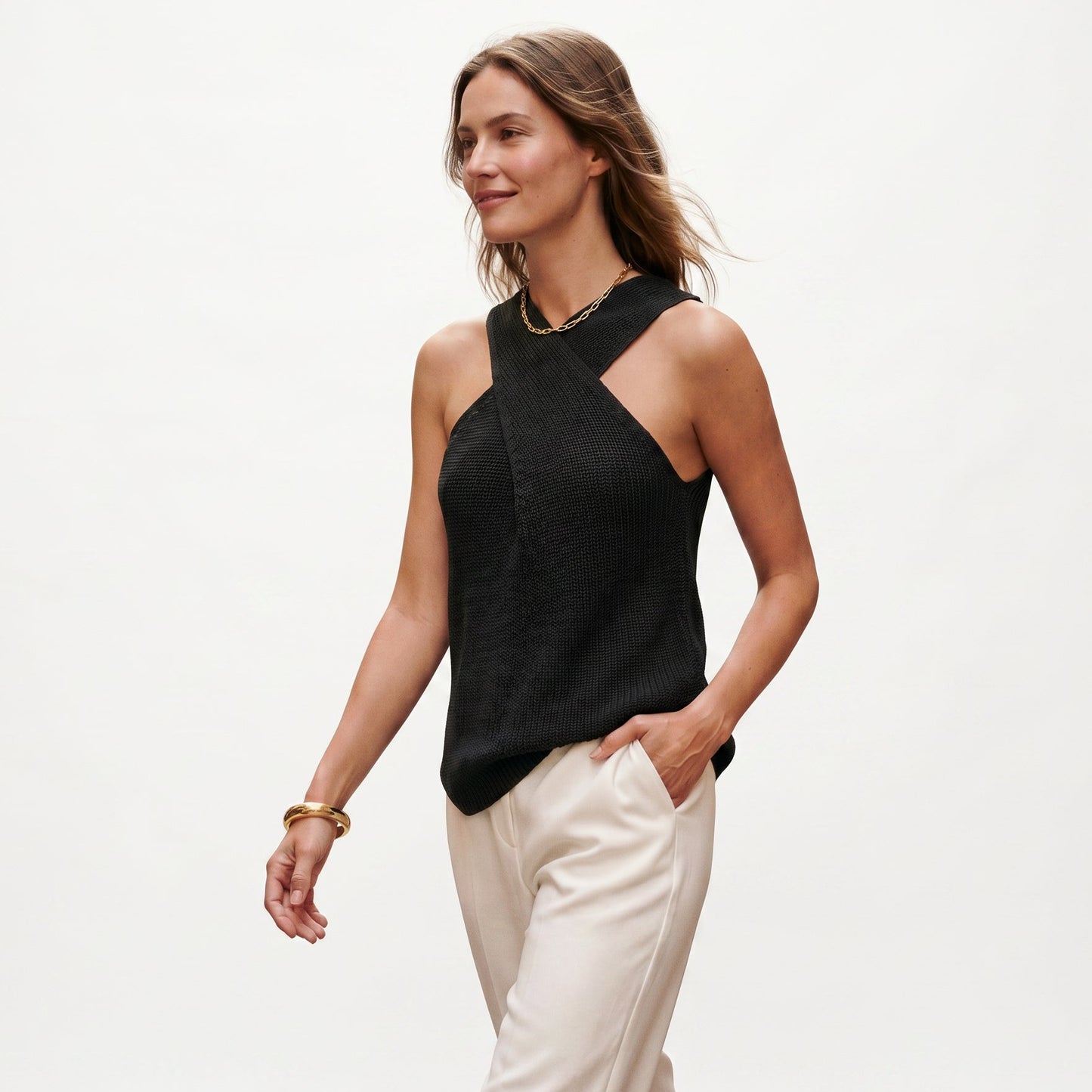 Camila - Chic White Halter Neck Tank Top for Women DONE 05-09-2026