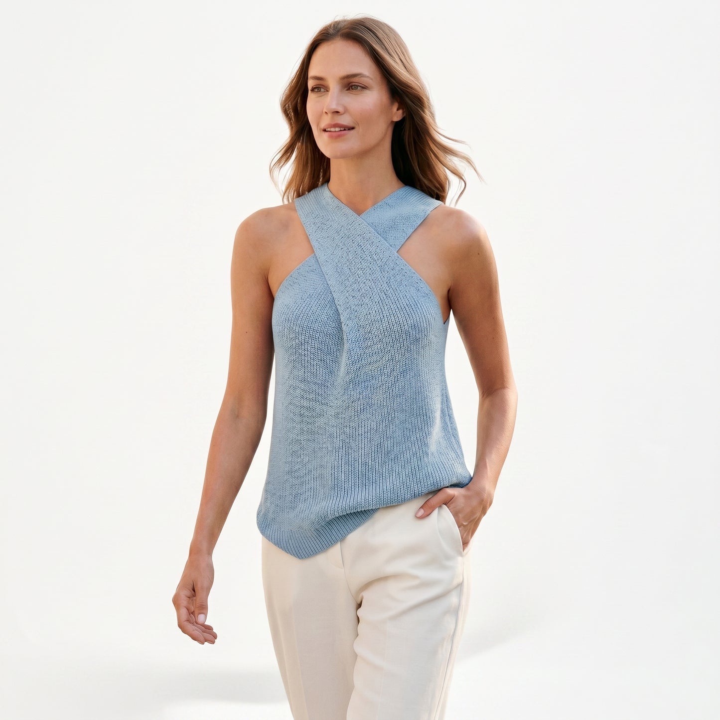 Camila - Chic White Halter Neck Tank Top for Women DONE 05-09-2026