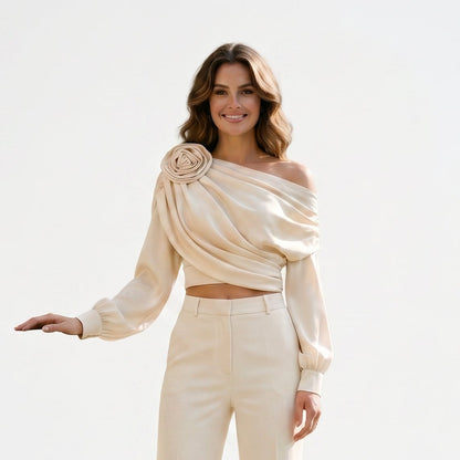 Camila - Elegant Asymmetrical Chiffon Blouse for Women - Lightweight Summer Top DONE 05-31-2026