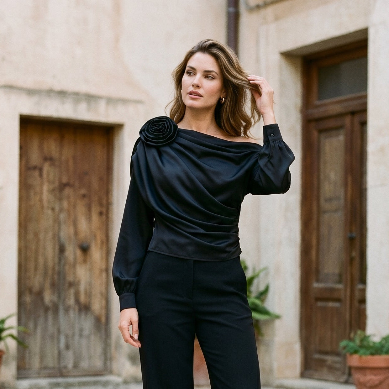 Camila - Elegant Asymmetrical Chiffon Blouse for Women - Lightweight Summer Top DONE 05-31-2026
