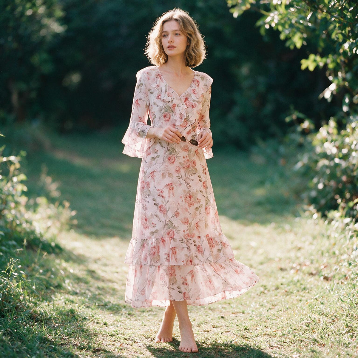 Camille - Elegant Floral Maxi Wedding Guest Dress