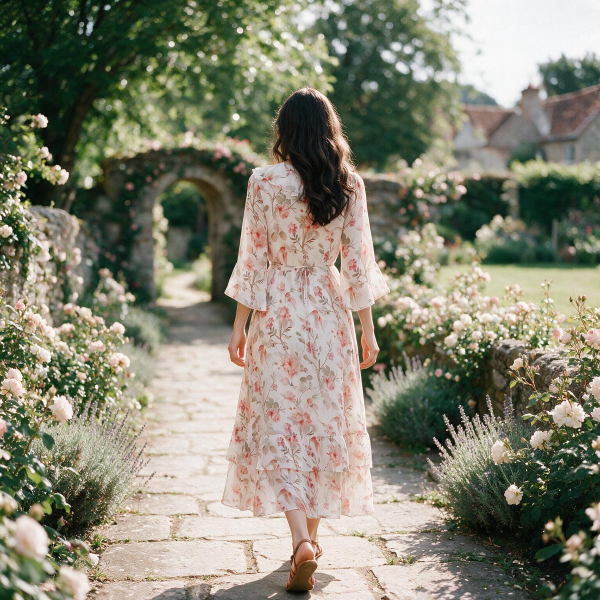 Camille - Elegant Floral Maxi Wedding Guest Dress